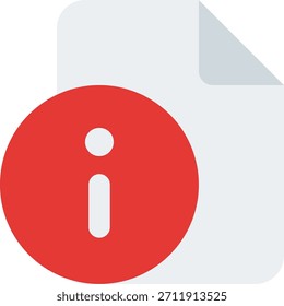 Ícone de vetor de informações de arquivo em estilo moderno, conceito de visão geral de detalhes e informações do documento, ilustração de organização de dados, ícone plano