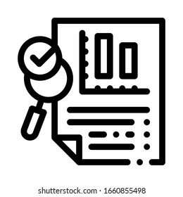 Vector De Línea Delgada De Icono De Investigación Infográfica De Archivos. Análisis Y Aprobado Por Magnifier Glass Infographic Document Concept Linear Pictograma. Signo de contorno monocromo símbolo de contorno aislado Ilustración