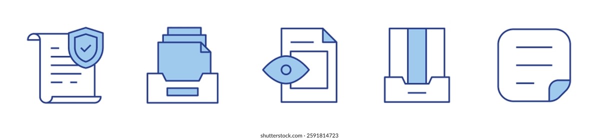 file, insurance, document, project, folder. Document Icon vector illustration. Line Duotone style. Editable stroke.
