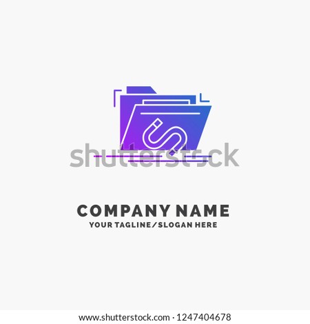  file, internet, software Purple Business Logo Template. Place for Tagline.