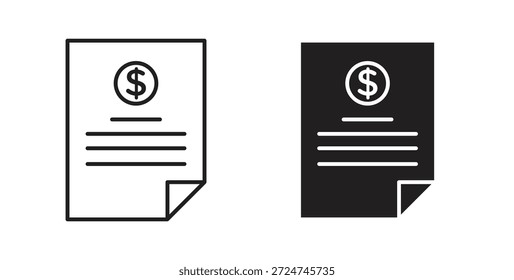 Ícone de fatura de arquivo. sinal simples preenchido para conceito móvel e design da Web