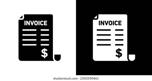 File invoice icon Flat vector set outline