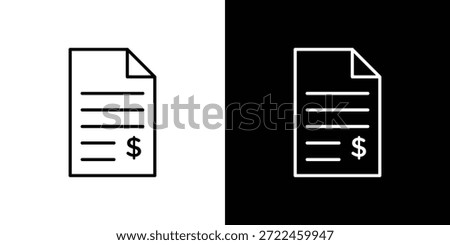 File invoice icon outline and linear vector. outline icon and illustration