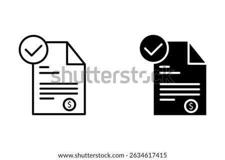 File invoice icon set. bill account receipt vector symbol. business financial tax sign. order invoice symbol, on white background	
