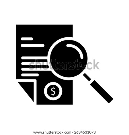 File invoice icon set. billing account receipt vector symbol with magnifying glass style business finance tax sign. order invoice symbol.