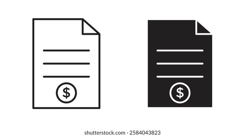 File invoice icon set in thin line. vector illustrations for web