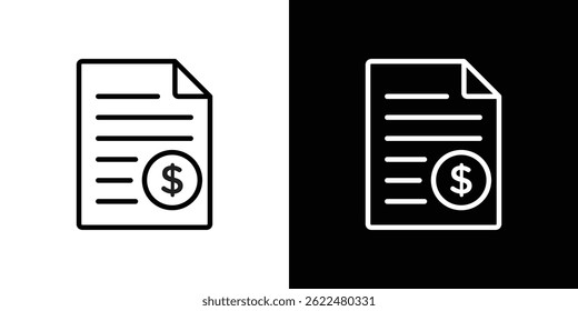Ícone de fatura de arquivo forma gráfico simples clipart símbolo. linha fina contorno arte