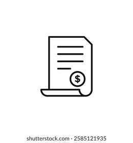 File invoice icon. simple thin line vector icon