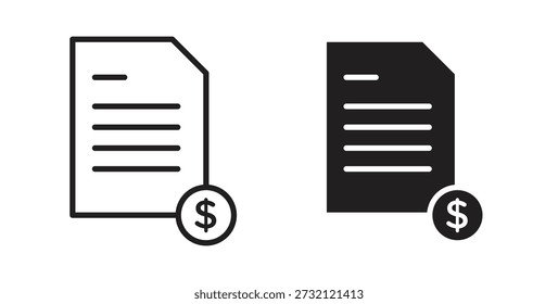 Icono de Factura de archivo. Ilustración vectorial, plano y carrera