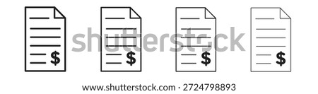File invoice icons line vector collection. Pixel perfect vector icon