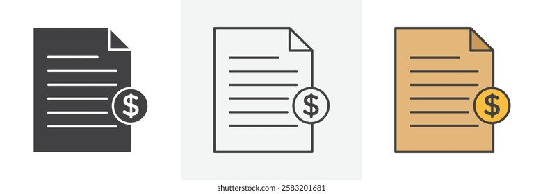 File invoice icons pack for website designs