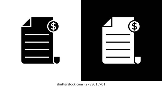 Símbolo de iconos de Factura de archivo para Web y Vector móvil lleno aislado