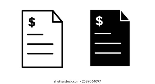 File invoice icons thin line illustrations designs