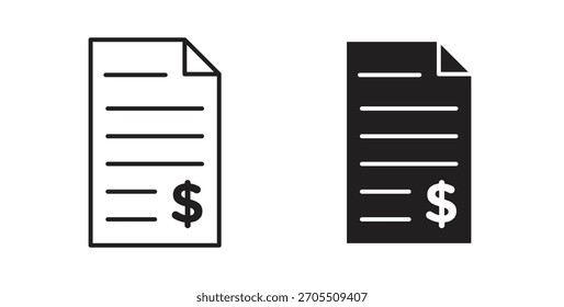 Iconos de Factura de archivo para usar Diseño web, logotipo. Ilustración de símbolo.