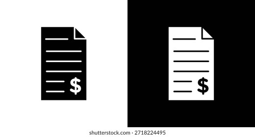 Iconos de Factura de archivos. Vector Plantilla Ilustración Símbolo Píxeles Perfecto