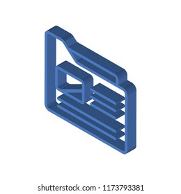 File isometric left top view 3D icon