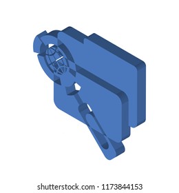 File isometric left top view 3D icon