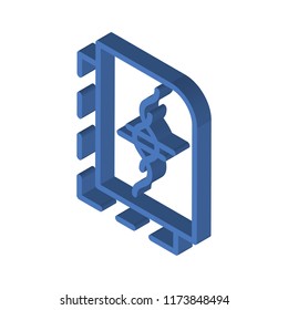 File isometric left top view 3D icon