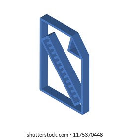 File isometric left top view 3D icon