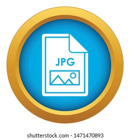 File JPG icon blue vector isolated on white background for any design