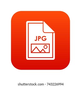 File JPG icon digital red for any design isolated on white vector illustration