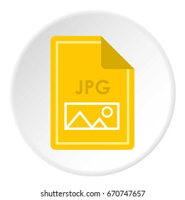 File JPG icon in flat circle isolated vector illustration for web