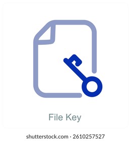 File Key and document icon concept