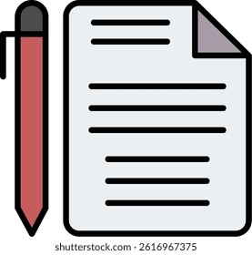 File Line Filled Vector Icon Design