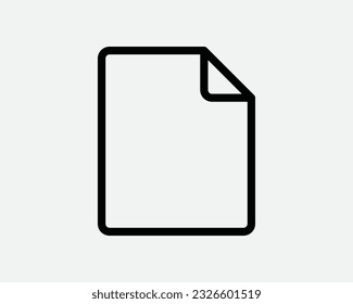 File Line Icon. Doc Document Page Paper Sheet Archive Form Text Word. Empty Blank Black White Graphic Clipart Artwork Outline Symbol Sign Vector EPS