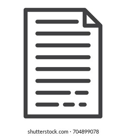 File line icon, outline vector sign, linear style pictogram isolated on white. Symbol, logo illustration. Editable stroke