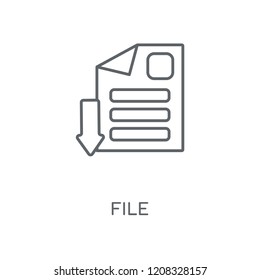 File linear icon. File concept stroke symbol design. Thin graphic elements vector illustration, outline pattern on a white background, eps 10.