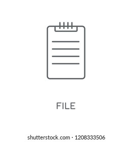 File linear icon. File concept stroke symbol design. Thin graphic elements vector illustration, outline pattern on a white background, eps 10.