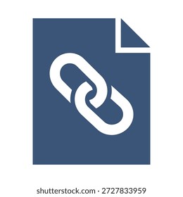 Icono de Enlace de archivo diseño de Vector plano azul símbolo de cadena de documento conexión url hipervínculo elemento gráfico de datos signo