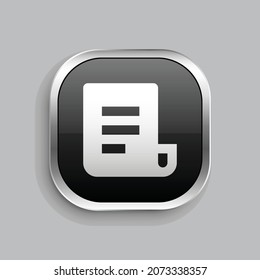 lista de archivos 3 diseño de icono de relleno. Estilo botón brillante rectángulo redondeado aislado en fondo gris. Ilustración del vector