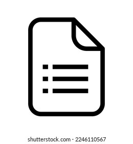 File list icon line isolated on white background. Black flat thin icon on modern outline style. Linear symbol and editable stroke. Simple and pixel perfect stroke vector illustration