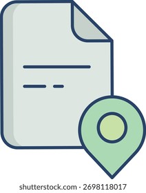 Locación de archivo Diseño de iconos de color lineal