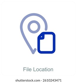 File Location and pin icon concept