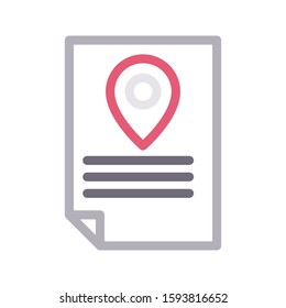 file location vector color line icon 