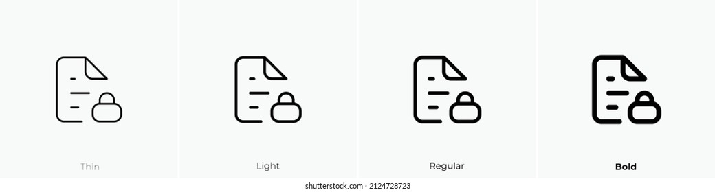 file lock alt icon. Thin, Light Regular And Bold style design isolated on white background