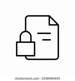 file lock document icon vector sign