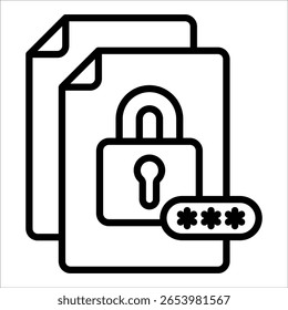 Elemento de icono de bloqueo de archivo para diseño