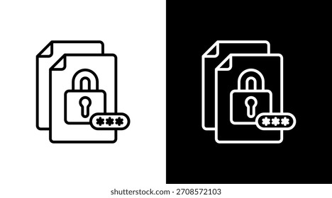 Bloqueo de archivo con diseño de conjunto de iconos