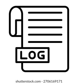 File Log Icon Line Style Vector Illustration