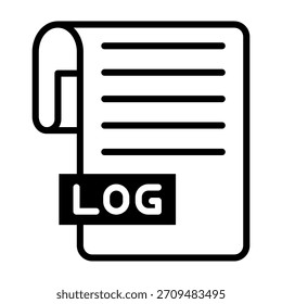 File Log Icon Mixed Style Vector Illustration