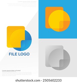 file logo with gradient colors in a modern abstract style
