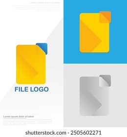 file logo with gradient colors in a modern abstract style