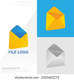 file logo with gradient colors in a modern abstract style