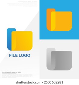 Datei-Logo mit Farbverlauf-Farben in einem modernen abstrakten Stil