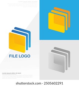 file logo with gradient colors in a modern abstract style