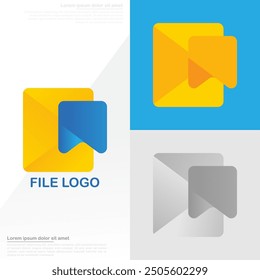 file logo with gradient colors in a modern abstract style